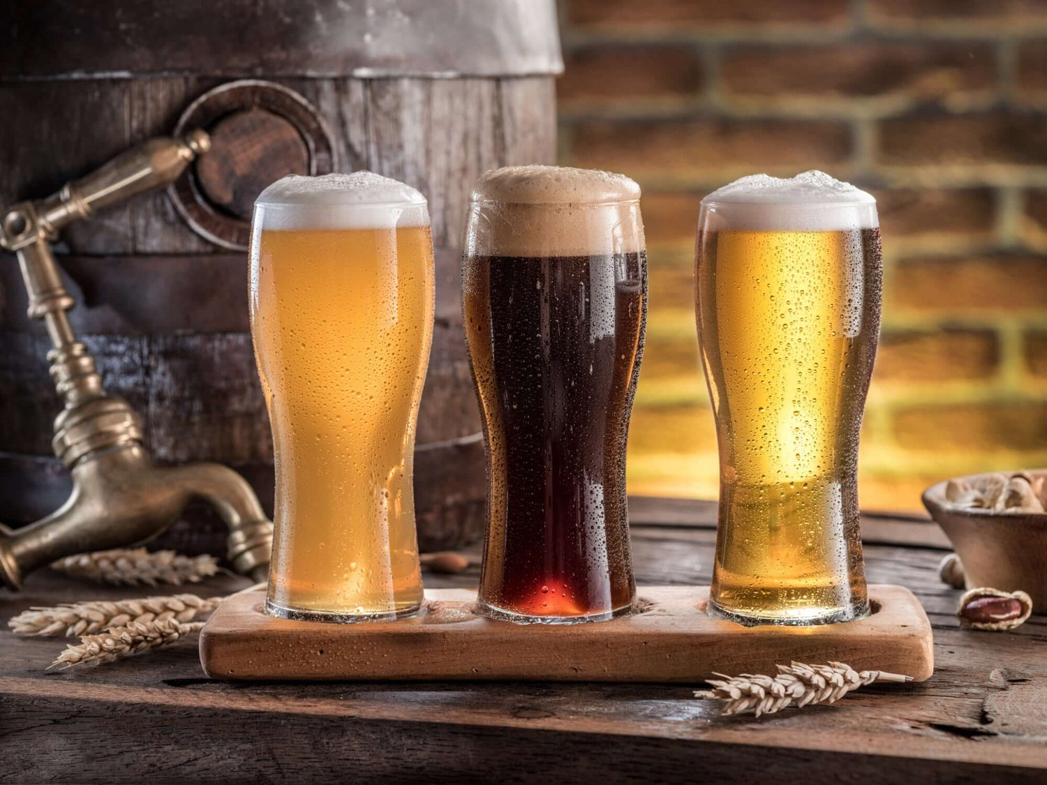 Home brewed beer, ale and stout