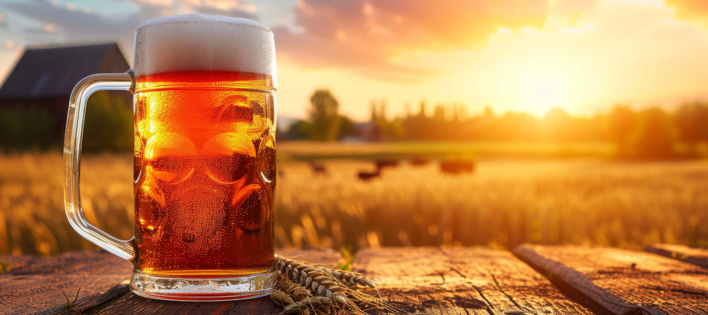 Pint of larger in scenic location