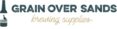 Grain Over Sands Logo showing beer bottle and brewing supplies