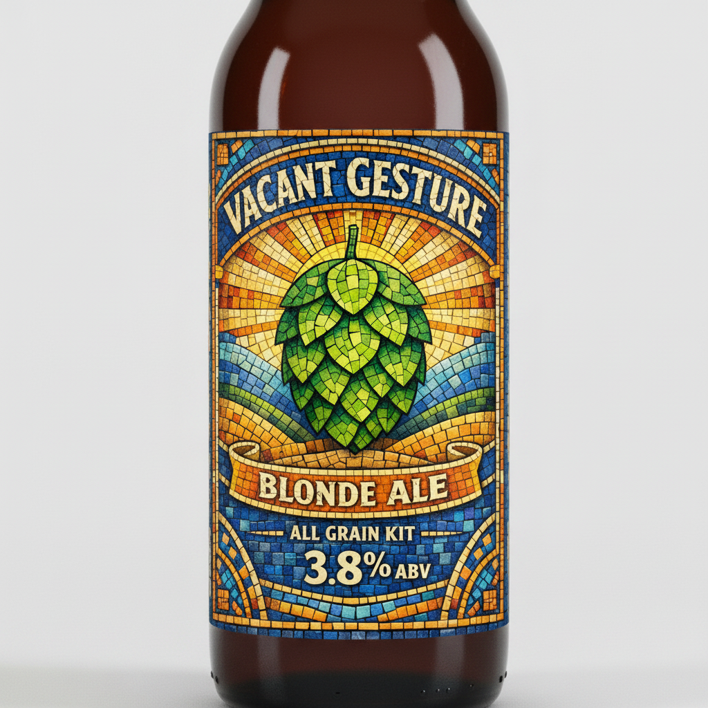 Vacant Gesture Blonde Ale all grain kit label with mosaic design